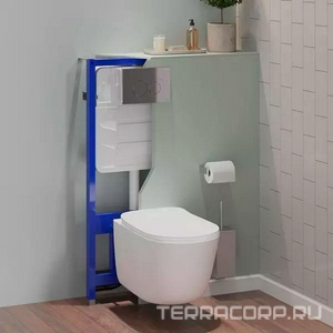 Инсталляция для подвесного унитаза, 500х135хh1120мм, со смывным бачком скрытого монтажа, фронт.управл., крепёж в компл., без клавиши смыва, Urbatec ZZ Urbatec Универсал 96RU04