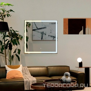 Зеркало 770*770 мм, LED подстветка, теплый/холодный свет, сенсорный выключатель Silver Mirrors Рига LED-00002895