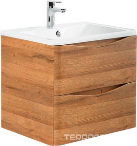 База под раковину подвесная с двумя выкатными ящиками, 696x455x500мм, без раковины, (цв.Rovere Rustico), Acqua ZZ BelBagno ACQUA ACQUA-700-2C-SO-RR