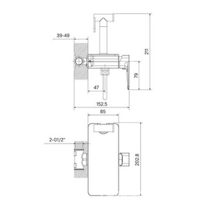 Комплект гигиенического душа (смеситель с внешней и встраив.частью, лейка, шланг ), цв.черный матовый Iddis Axes AXEBLSHi08