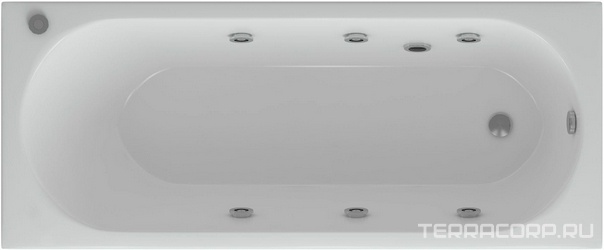 Акриловая ванна Акватек Оберон 160 с гидромассажем и экраном| 160x70x43
