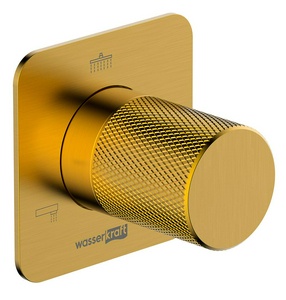 Переключатель на 3 выхода., скрытая внутренняя часть в компл., цв. матовое золото, ZZ Wasserkraft Schunter А307