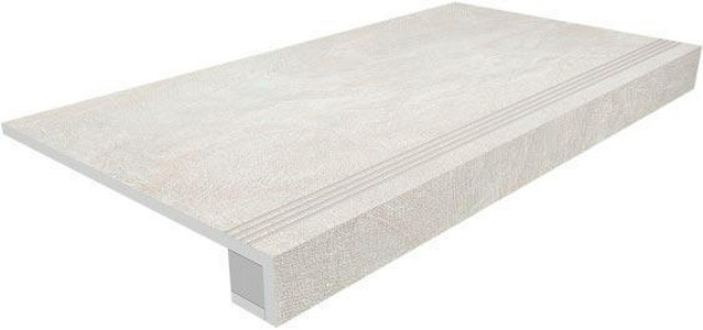 Ступени Ametis Spectrum Комплект (Ступень SR00 (33x120) непол. (прямоугол. бортик) с насечками + Подступенок  14,5x120 Белый 