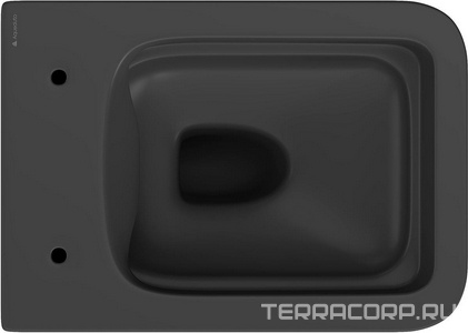 Унитаз подвесной 520х370мм, безободковый, сиденье с микролифтом, крепёж в компл., (цв.черный матовый),  Aqueduto Macio MAC0140