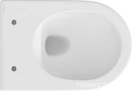 Унитаз подвесной 525х360мм, безободковый, сиденье с микролифтом, крепёж в компл., (цв.белый матовый),  Aqueduto Cone CON0120