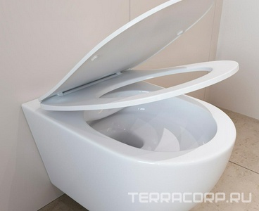 Унитаз подвесной 525х360мм, безободковый, сиденье с микролифтом, крепёж в компл., (цв.белый матовый),  Aqueduto Cone CON0120