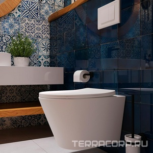 Унитаз подвесной 525х360мм, безободковый, сиденье с микролифтом, крепёж в компл., (цв.белый матовый),  Aqueduto Cone CON0120