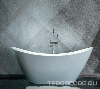 Ванна акриловая 1800х770х760 мм, свободностоящая, с сифоном и ножками, цвет белый ZZ Azario MELADO AZ-6107-18W