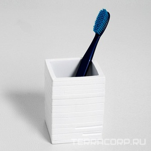 Стаканчик настольный для зубных щеток Leine, цв. белый матовый, ZZ Wasserkraft leine K-3828