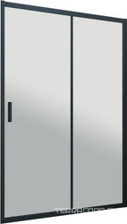 Дверь в нишу ZP NOVO, 160*190 см, двухстворчатая раздвижная, профиль черный матовый, стекло прозрачное, ZZ