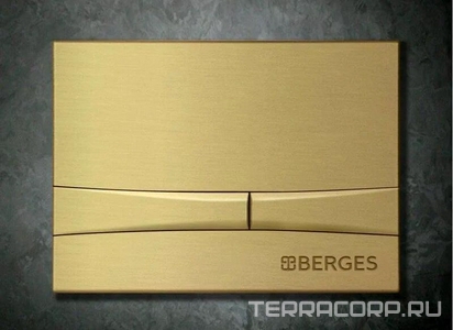 Клавиша F8, для инсталляции подвесного унитаза, двойной смыв, цв.бронза, ZZ Berges Novum 040058