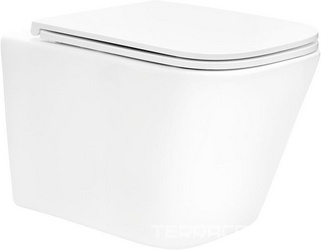 Унитаз подвесной 340х515мм, безободковый, смыв Torando flush, сиденье с микролифтом, крепёж в компл., TECEspring S ZZ