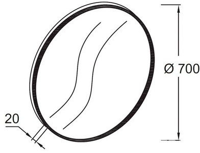 Зеркало круглое, d=70 см, корпус МДФ, без подсветки, цв.черный сатин ZZ Jacob Delafon odeon rive gauche EB1177-S14