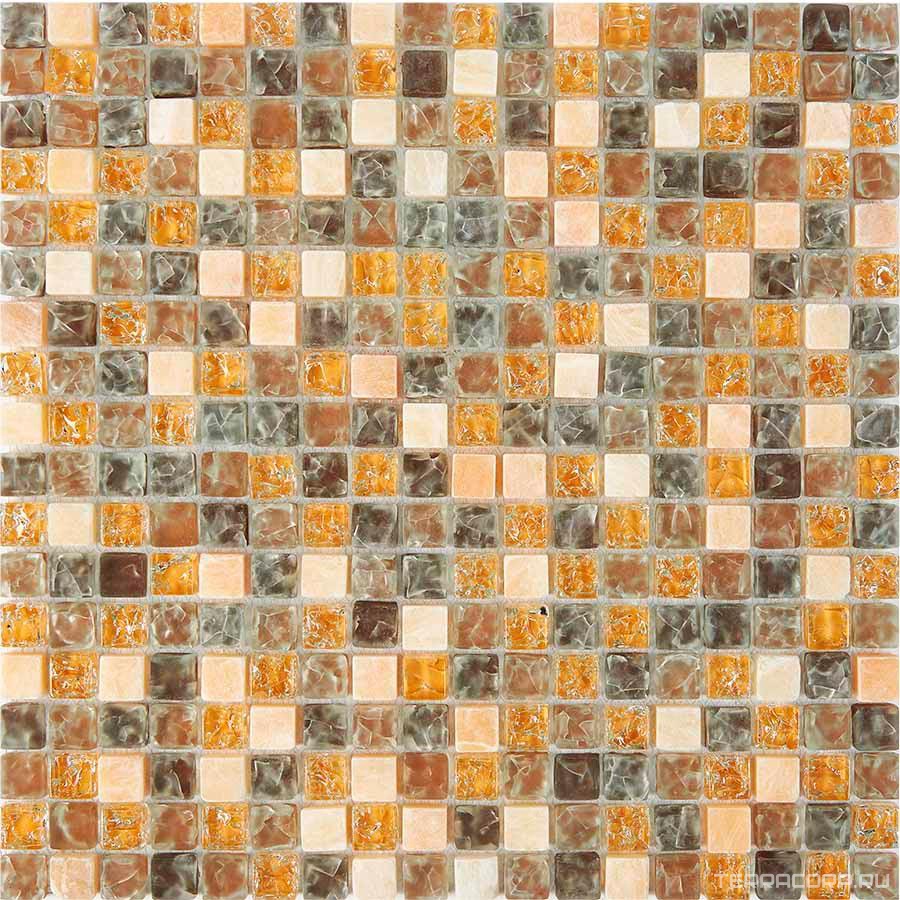 Мозаика Мастера Керамики Glass 704 из оникса и стекла (чип 15x15) 30х30 n/a, фото 3