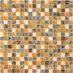 Мозаика Мастера Керамики Glass 704 из оникса и стекла (чип 15x15) 30х30 n/a 