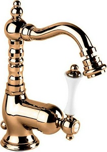 Смеситель для биде, высокий с поворотным изливом, (цв.бронза, ручка цв.белый),  ZZ Cezares Margot MARGOT-BSM2-02-Bi