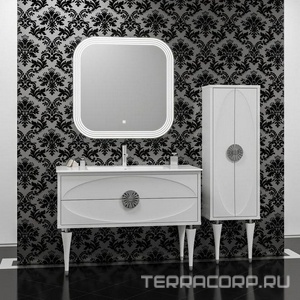 Зеркало  90, 900*900*50 мм, БЕЗ светильников, цвет белый, крепеж в комплекте ZZ Opadiris Ибица Z0000013835