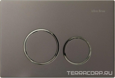 Кнопка двойного смыва, пневм., для инсталляции д/унитаза, (пластик цв.графит, кольца кнопок цв.хром),  ZZ Allen Brau Priority 9.20001.GR
