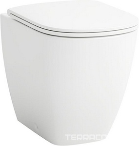 Унитаз пристенный 52х36см, безободковый, установка со скрытым в стене бачком, без сиденья, крепл. к полу в компл.,  ZZ Laufen Lua 8.2308.1.000.000.1