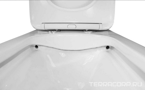 Унитаз напольный, с бачком, безободковый с сиденьем микролифт в компл., цв. белый Azario Ferra AZ-1015