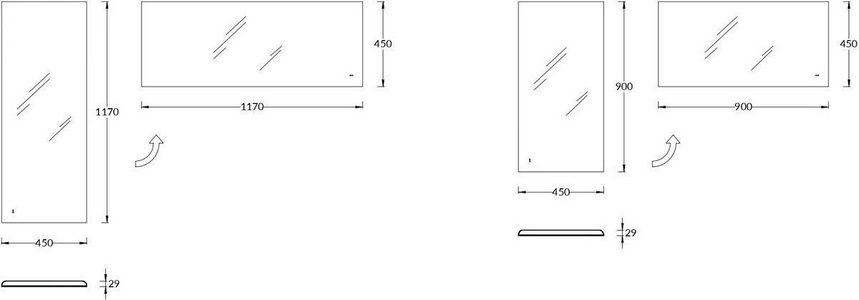 Зеркало 45*h117 cм, с фоновой подсветкой, сенсор со сменой цвета подсветки и антизапотевание Kerama Marazzi VETRATA VE.S.mi.117\WHT