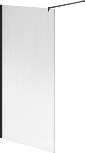 Душевая перегородка 100*h210, рифленное стекло, профиль матовый черный Kerama Marazzi Cristallo CT.100.WI.BLK.M