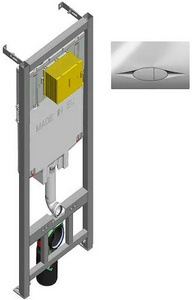 АКЦИЯ  Инсталляция для подвесного унитаза на 3/6 литра, с клавишей в комплекте , цв.хром Jacob Delafon Универсал E21822-CP