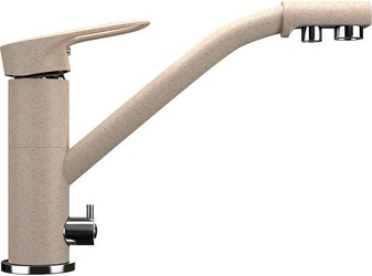 Смеситель Ulgran U-010(328) бежевый, для кухонной мойки| 4x21x27