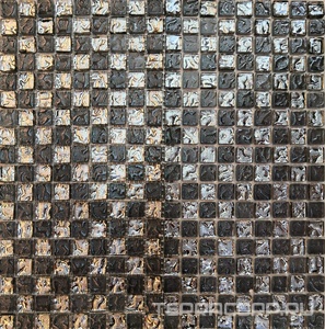 Мозаика Мастера Керамики Glass Мозаика 647 шахматка серая рифленая - платина  ZZ30х30 Комбинированный 