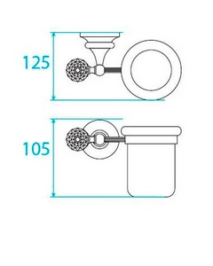 Стакан настенный керамич. (цв.бронза, Swarovski),  ZZ Cezares Olimp OLIMP-TUM-02-Sw