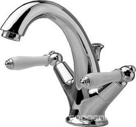 Смеситель для раковины, с д/к (цв. хром, ручки цв. белый), Fantastica XX