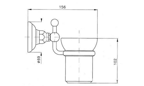 Стакан настенный (цв. бронза/керамика),  ZZ Nicolazzi Classica 1488 BZ