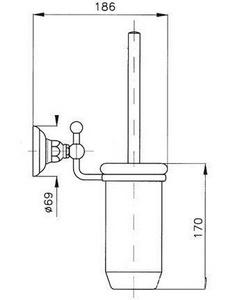 Ёршик настенный (цв. хром/керамика),  ZZ Nicolazzi Classica 1490 CR