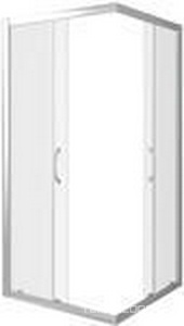 Душевое ограждение "Latte", квадратное 100*100, стекло Грейп., БЕЗ поддона, профиль хром ZZ Good Door LATTE ЛА00021