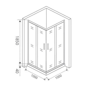 Душевое ограждение "Latte", квадратное 100*100, стекло Грейп., БЕЗ поддона, профиль хром ZZ Good Door LATTE ЛА00021