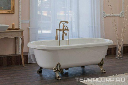 Ванна 176х75хh56см., (БЕЗ ножек и сифона), литьевой мрамор (цв. белый),  ZZ Romance Collection Sonata 1760750560W