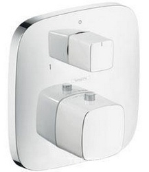 Термостат с запорным,переключ.вентилем (встраив.,наружная часть, расход воды 26л/мин), (БЕЗ Ibox арт. 01800180), цв.белый/хром PuraVida XX