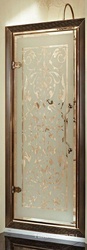 Дверь в нишу,распаш.90хh200см, петли/лев (внут.проф.цв.чёрн/сатин,внеш.проф.цв.бронза,элем.из смол сус.зол с налёт череш/антик,руч в ком) Princess Z X