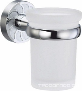 Стакан подвесной одинарный для зуб. щеток Isen, латунь/стекло, цв. хром ZZ Wasserkraft kammel K-4028