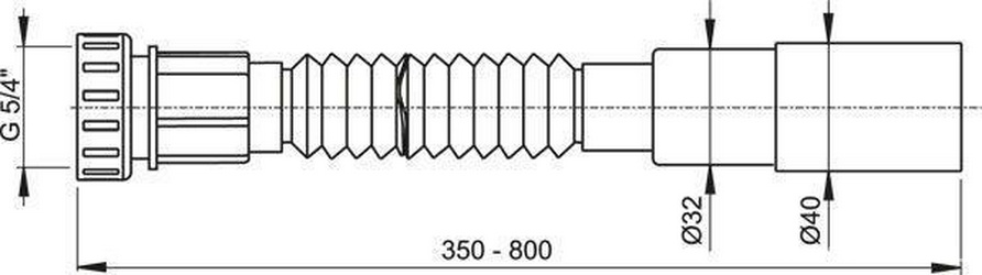 Гофра на сифон А75  5/4 "/ 40/32, длина 350-800 мм ZZ