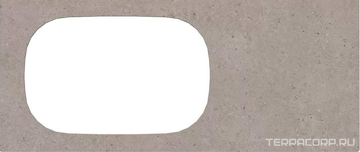 Столешница из керамогранита 120 см, для раковины встраиваемой сверху, без отверстия под смеситель, цв.серый матовый Kerama Marazzi Magica MA.2.0.SG519920R\120