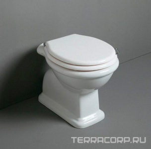 Чаша унитаза 385х580хh400мм, установка с "Средним","Высоким"или скрытым бачком смыва, выпуск в стену,БЕЗ сиденья,(крепится к полу на силикон),  Simas Lante LA02