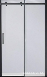 Дверь для душа, в нишу 1500хh1950мм, раздвижная, 1 дверь, 1 неподв.секция, правая/левая, (стекло прозрачное 8мм, фурн.цв.черный матовый),  ZZ Vincea Como-N VDS-4CN150CLB