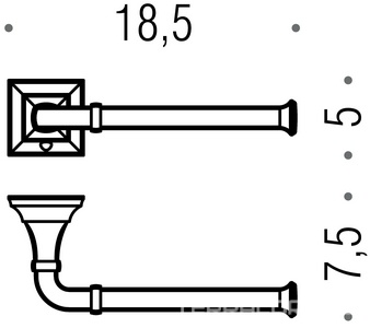 Держатель туал.бумаги открытый, крепление слева, (цв.хром)  ZZ Colombo Portofino B3208 DX