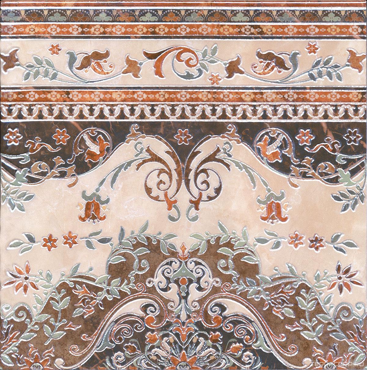 Керамогранит Kerama Marazzi Мраморный дворец Декор ковер лаппатир.XX40.2х40.2 Комбинированный, фото 3