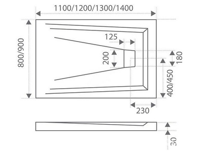 Поддон "" 120x80, прямоугольный, плоский, литьевой мрамор, без сифона ZZ Bas Атриум ЛП00002