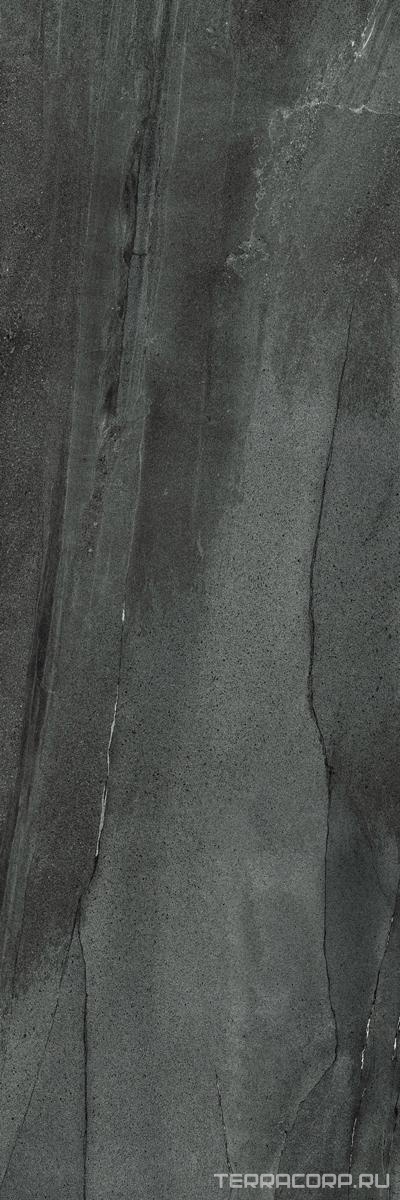 Керамогранит Ariostea Ultra Pietre Basaltina Antracite Prelucidato (Soft) 6 mm 100х300 Серый, фото 4