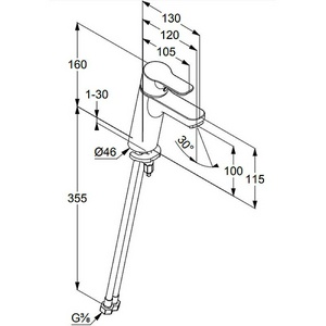 Смеситель для раковины однорычажный без д/к, цвет белый/хром ZZ Kludi Pure&Easy 372929165