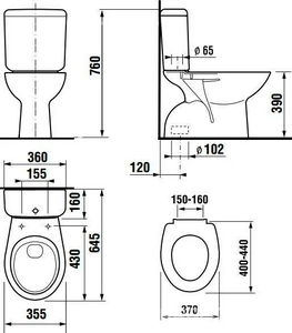 Компакт , вертикальный выпуск, БЕЗ крышки, белый ZZ Jika Zeta 2539.7000.242