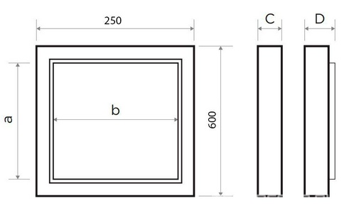 Люк сантехнический ревизионный  60(в)*25(ш) см, открывание нажатием, ключ для регулировки в комплекте ZZ Люкер AL-KR AL-KR 60/25